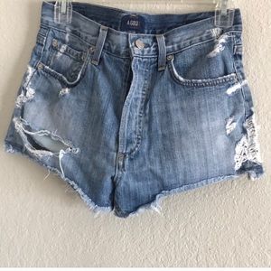 AGOLDE high rise jean shorts